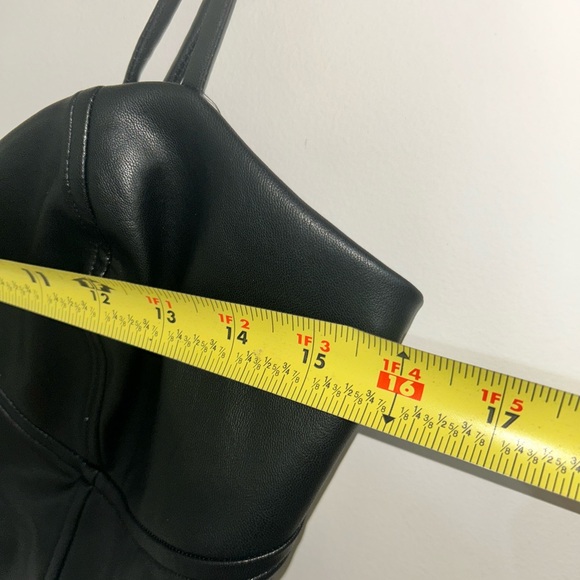 Express Body Contour Faux Leather Corset Cropped Top Women Medium Cami Tank - Picture 7 of 8